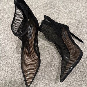 Black Mesh Heels